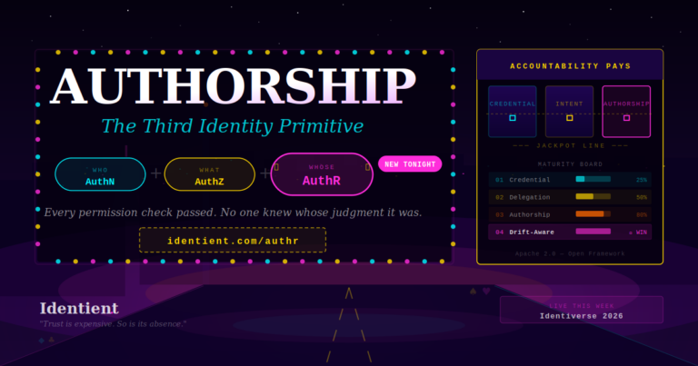 Authorship: The Identity Primitive Every Enterprise Should Demand From the Agents It Deploys